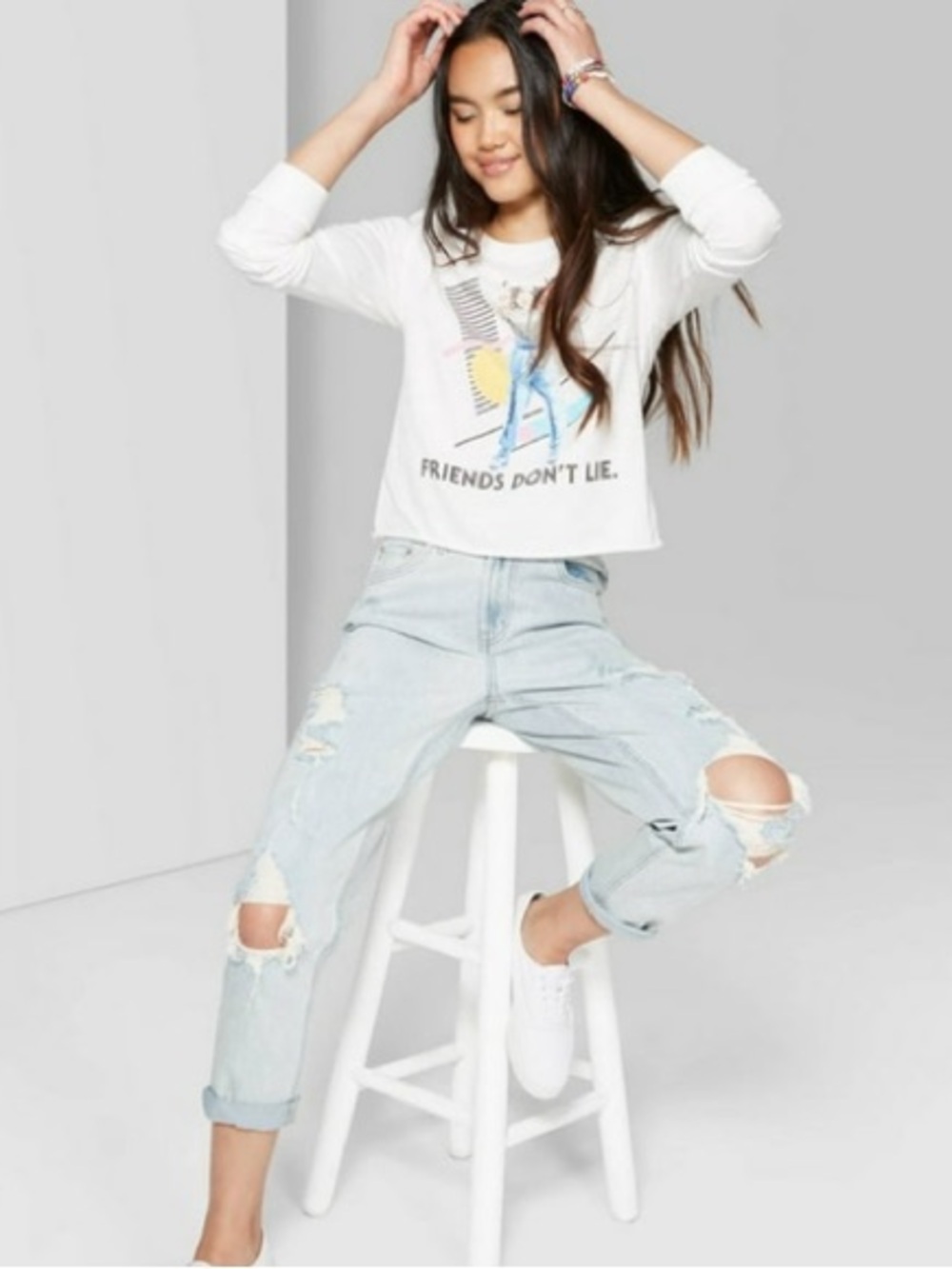 Wild Fable High Rise Distressed Mom Jeans - Picture 1 of 12